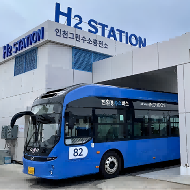 Sydkoreas regering har afsløret sin første brintdrevne bus under en ren energiplan