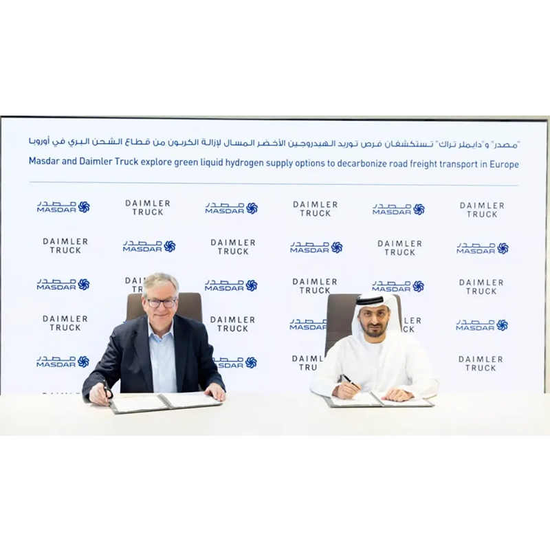 Daimler Trucks planlægger i partnerskab med Masdar at eksportere grønt flydende brint til Europa